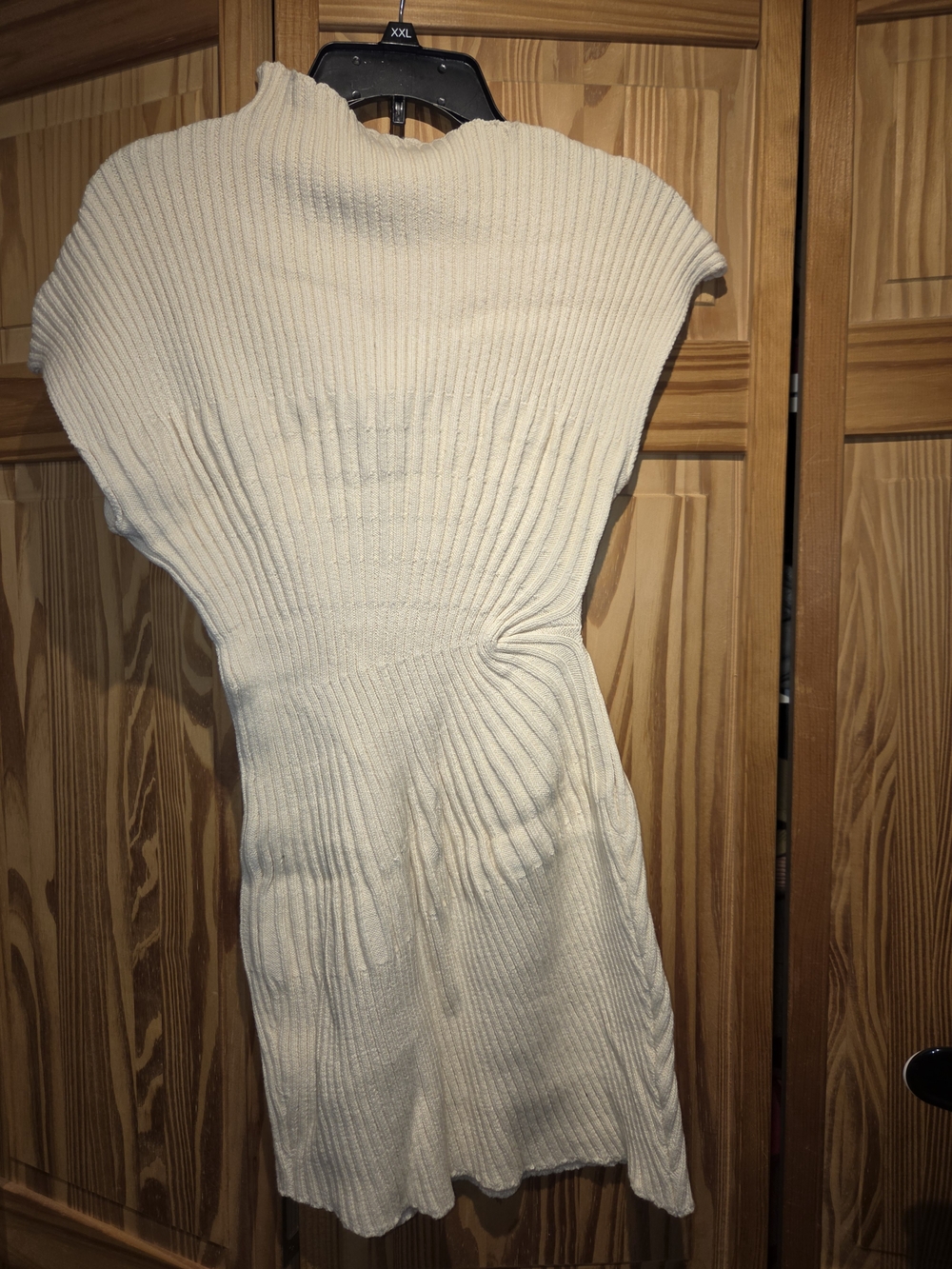 Fashion Nova Cream Ribbed Mini Dress - Picture 4 of 5